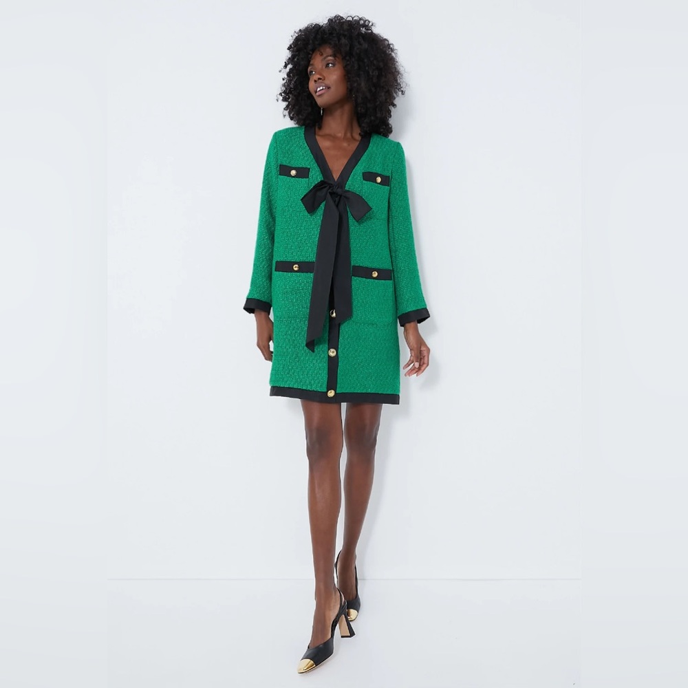 POMANDER PLACE
Green Coco Tweed Bow Dress sz small